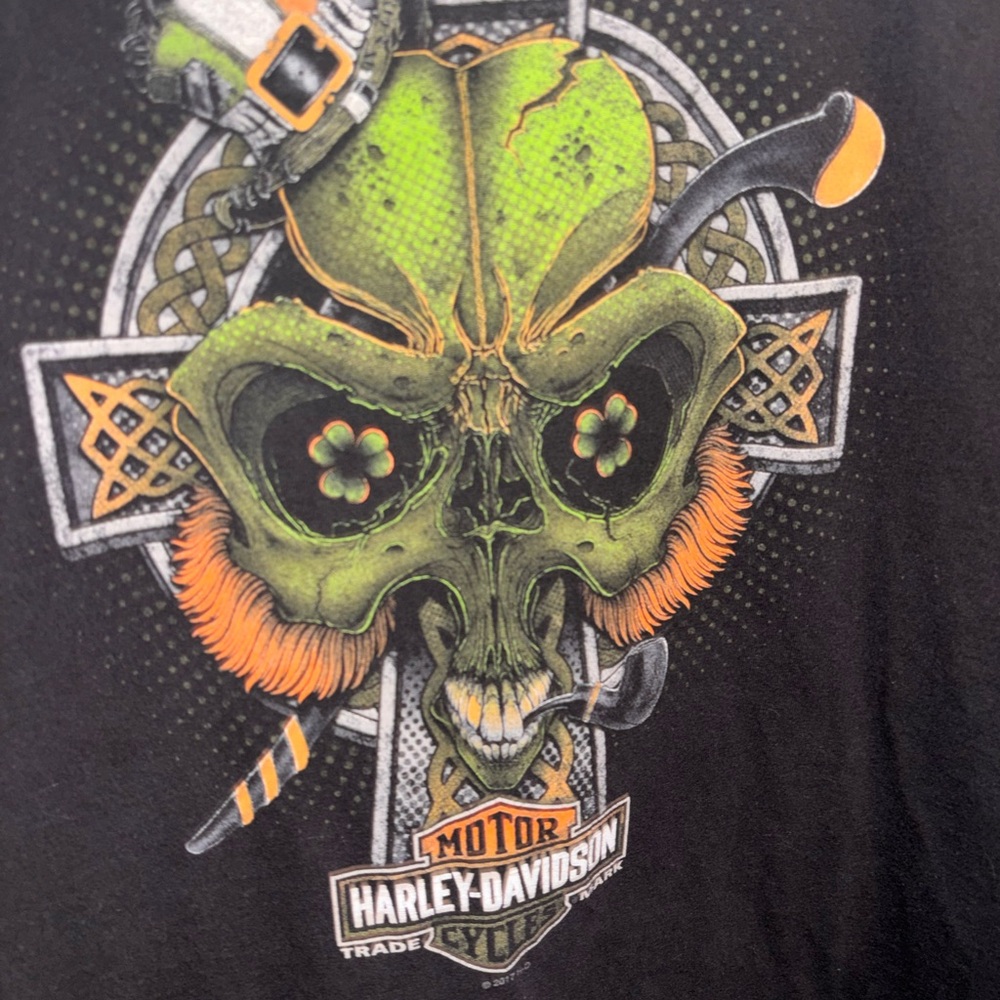 Harley-Davidson Black Tee with St Patty’s design